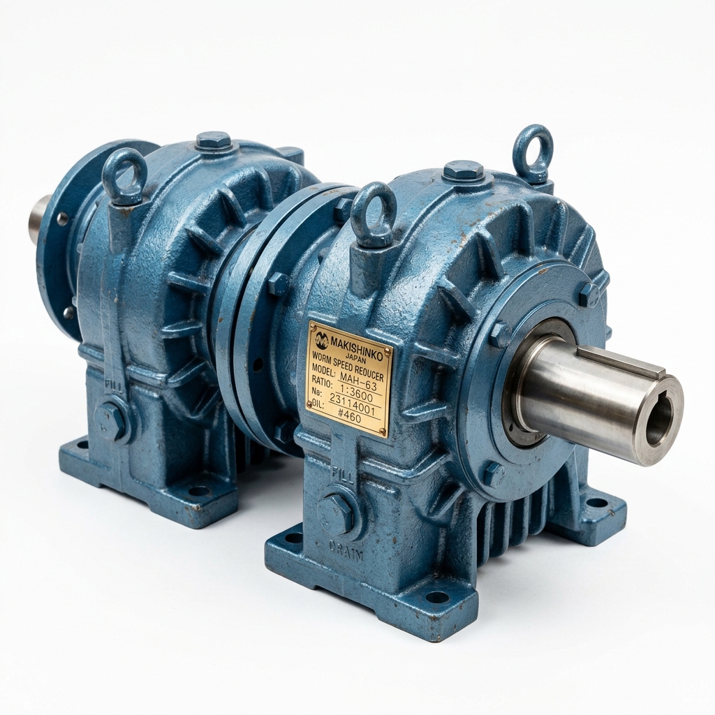 Makishinko MAH Series Double-Reduction High-Ratio Worm Reducer (Model MAH-63)